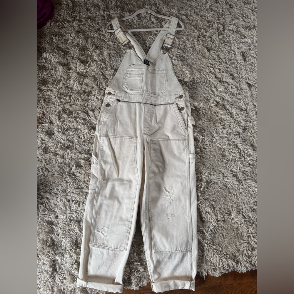 BDG Urban Outfitters White Denim Overalls | Small